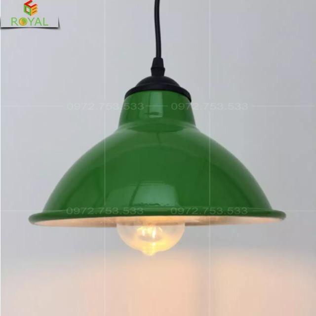 Đèn thả trang trí T051 ,Đèn thả trần Chao nhôm 22cm giá rẻ nhiều màu, chao đèn treo ngoài trời kèm dây đui và đế ốp trần