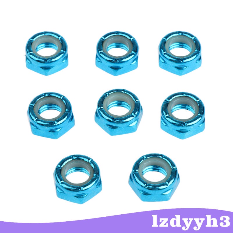 Bộ 8 đai ốc bằng thép carbon màu xanh dương thay thế cho ván trượt dài