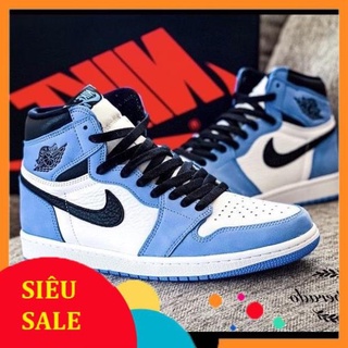 Giày JD1 high JORDAN 1 xanh dương cổ cao thể thao sneaker Hot trend nam nữ