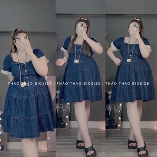 Đầm jean phối ren bigsize - múp bigsize 60-100kg