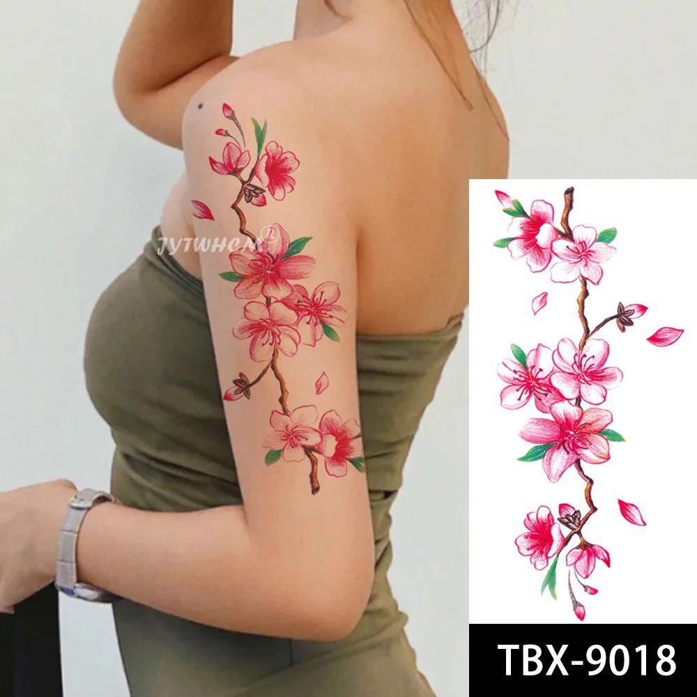 [HCM] Hình xăm dán - tattoo sticker hình hoa đẹp 21 x 10cm