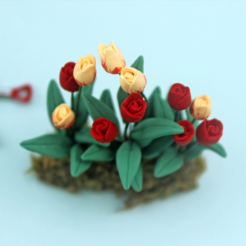 Mô Hình Hoa Tulip Trang Trí Nhà Búp Bê