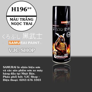 Chai sơn xịt sơn xe máy SAMURAI Mã H196** màu trắng ngọc trai