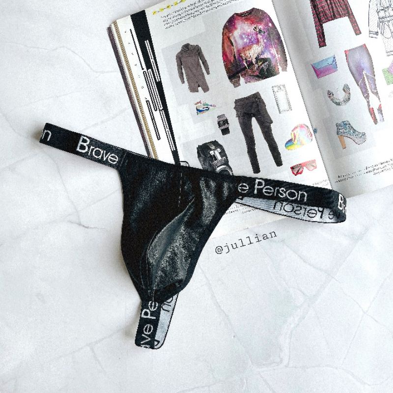 Quần lót nam - quần giả da G-string nóng bỏng - BRAVE A4