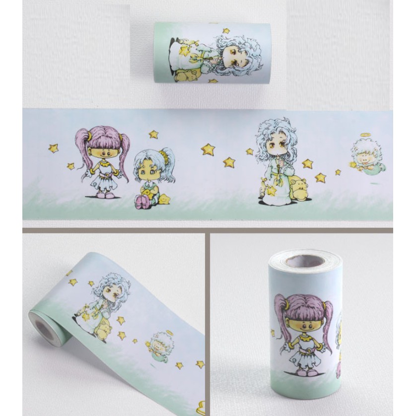 Cuộn 10m len dán viền tường bé tóc xù keo sẵn (cao 10cm)