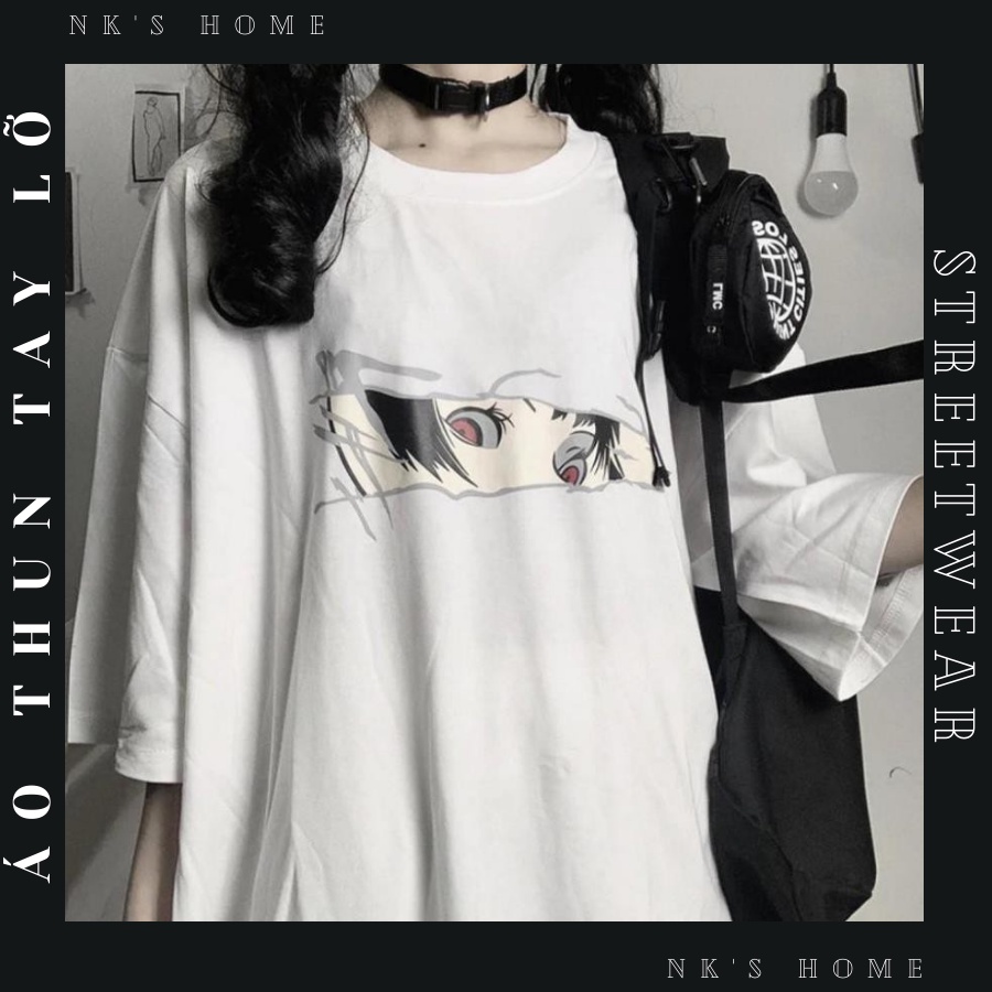 Áo thun tay lỡ unisex ĐÔI MẮT CÁ TÍNH- Áo phông nữ form rộng cho cặp đôi phong cách hàn quốc vải dày dặn, thoáng mát
