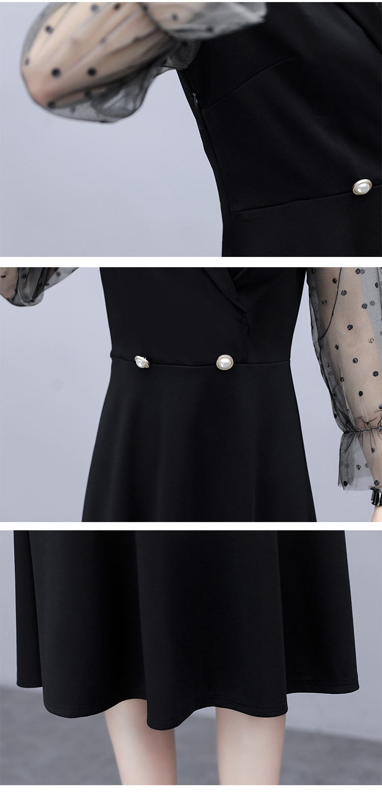 L-5XL Plus Size Women Korean Fashion Dress Casual Loose Long Sleeve Mesh Patchwork Party Midi Dresses | BigBuy360 - bigbuy360.vn