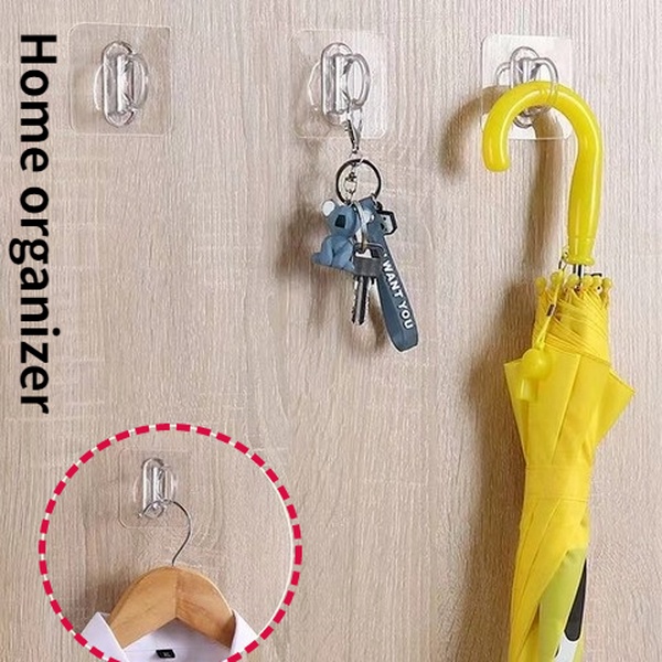 Móc treo đa năng trong suốt dính tường tiện lợi cho phòng bếp