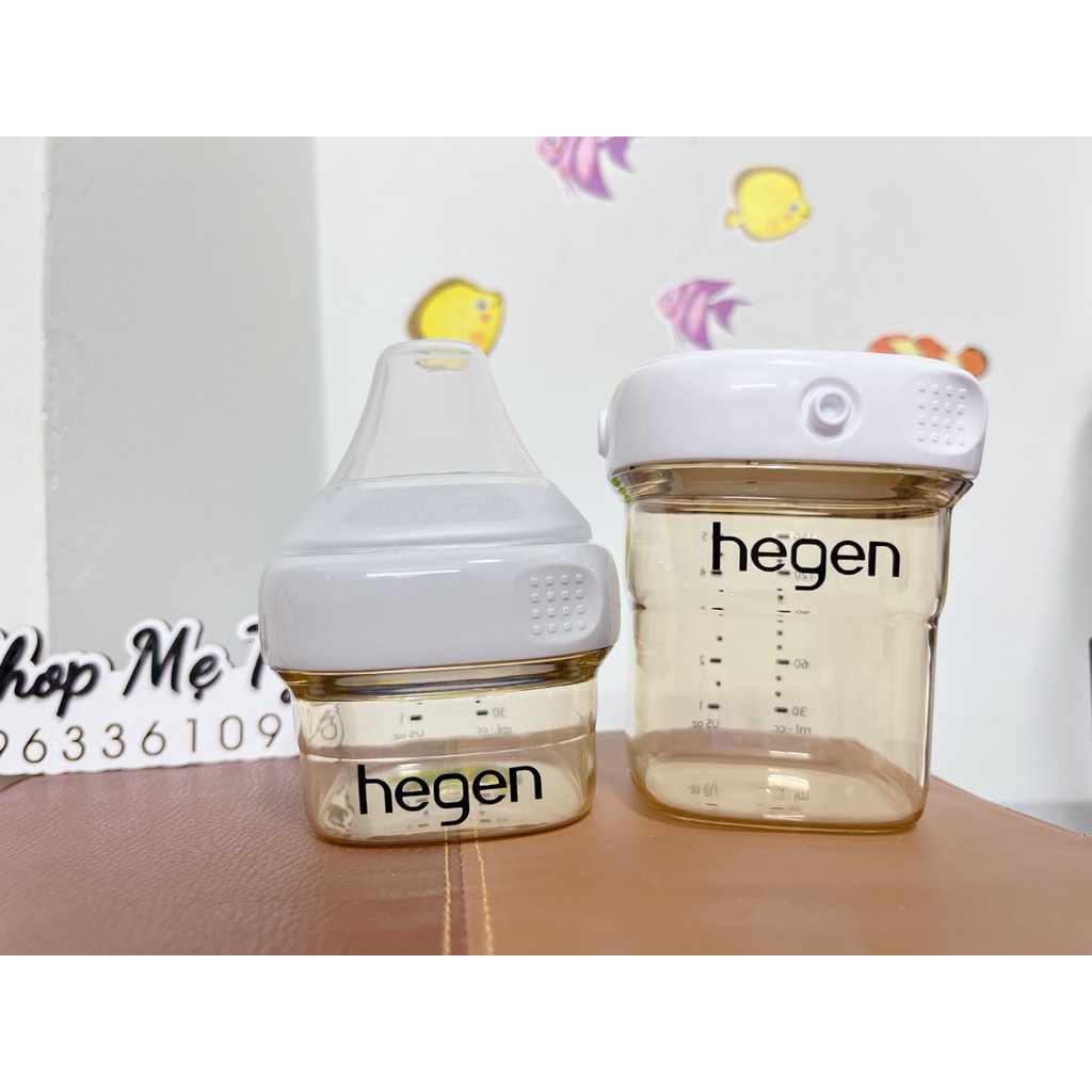 (CỔ NẮP MÀU) Combo bình sữa Hegen 60ml + bình trữ sữa Hegen 150ml cho bé sơ sinh siêu tiết kiệm