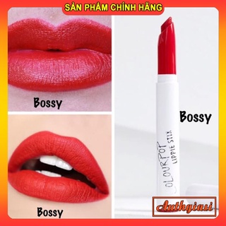 Son thỏi Colourpop Bossy màu đỏ hồng làm sáng da