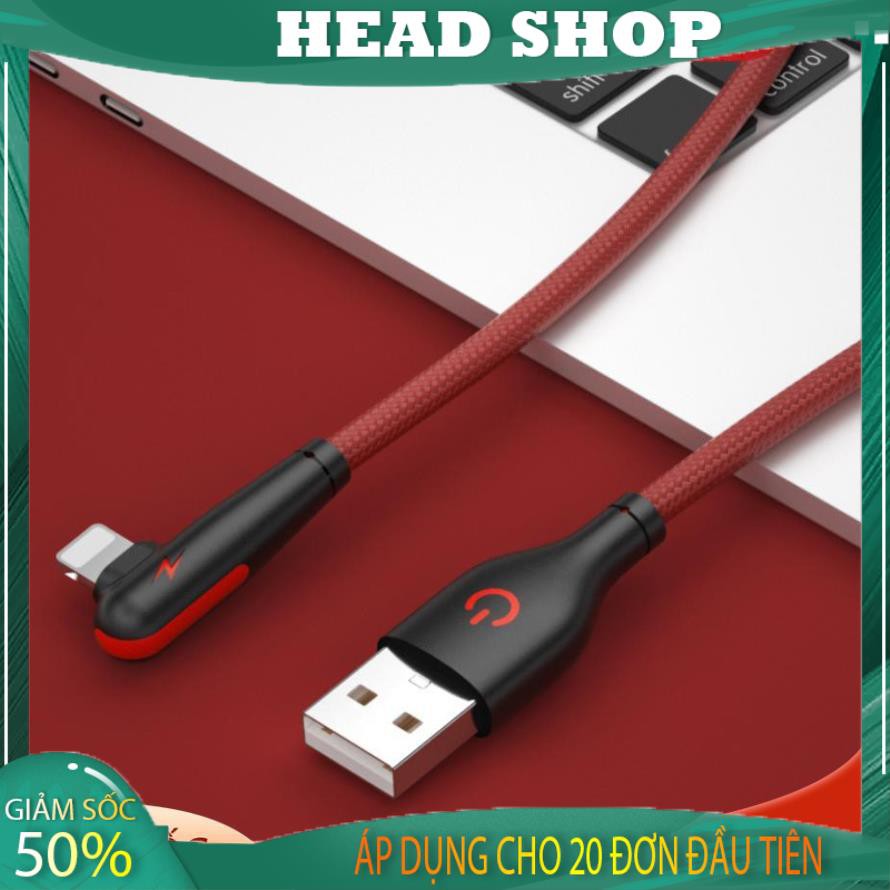 Cáp Sạc Nhanh cho điện thoại táo 90 Độ 3a chữ L 1m 2m mã 90 độ HEAD SHOP