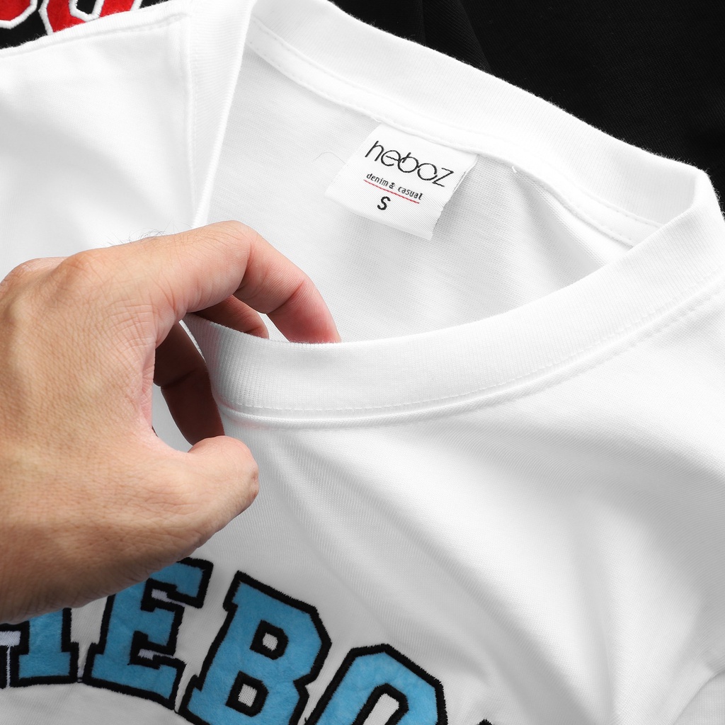 Áo thun nam HEBOZ YF 2 màu, form slimfit chất cotton 2 chiều cao cấp có thêu chữ mặt trước - 00001106