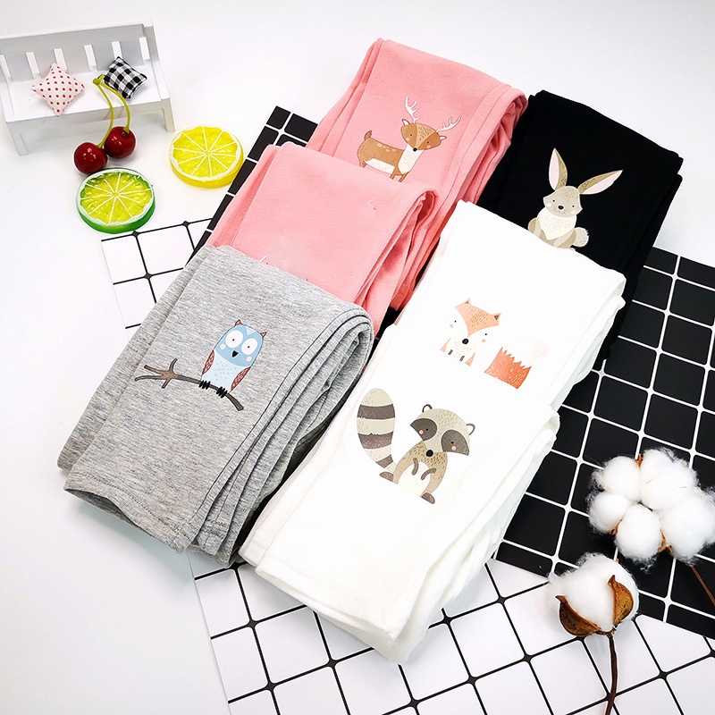 Quần Legging Cotton Màu Sắc Xinh Xắn Cho Bé Gái 100-160cm