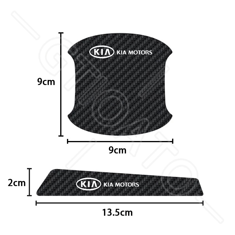 GTIOATO Sợi Carbon Bộ Bảo Vệ Tay Nắm Bát Cửa ô Tô Bộ Bảo Gương Hậu Xe HơI MiếNg DáN ChốNg XưỚC Phụ Kiện Oto Cho KIA Morning Seltos Carnival Sonet K3 Soluto Sorento Sedona Cerato Rondo K5 Optima