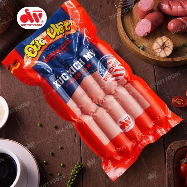 Gói 10 cây Xúc xích Mỹ - Xúc xích Đức Việt, Date mới nhất (Giao hàng Grab / Now)