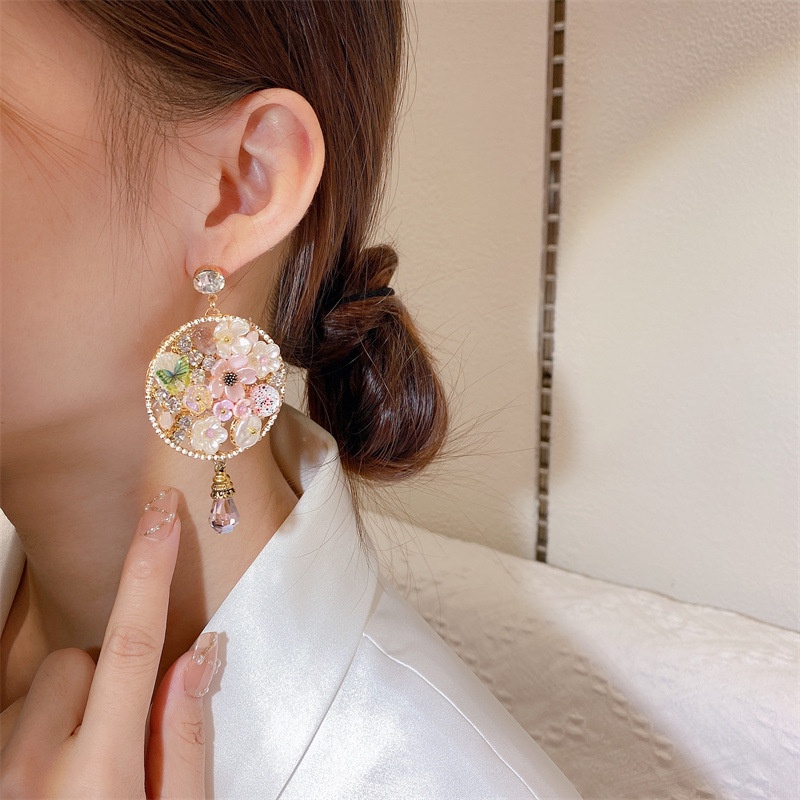 Bông Tai Mạ Bạc 925 Hình Hoa Sang Trọng Phong Cách Bohemian