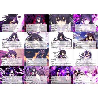 Nhãn vở anime tohka -date a live 16 cái nhãn 1 tờ giá 10k