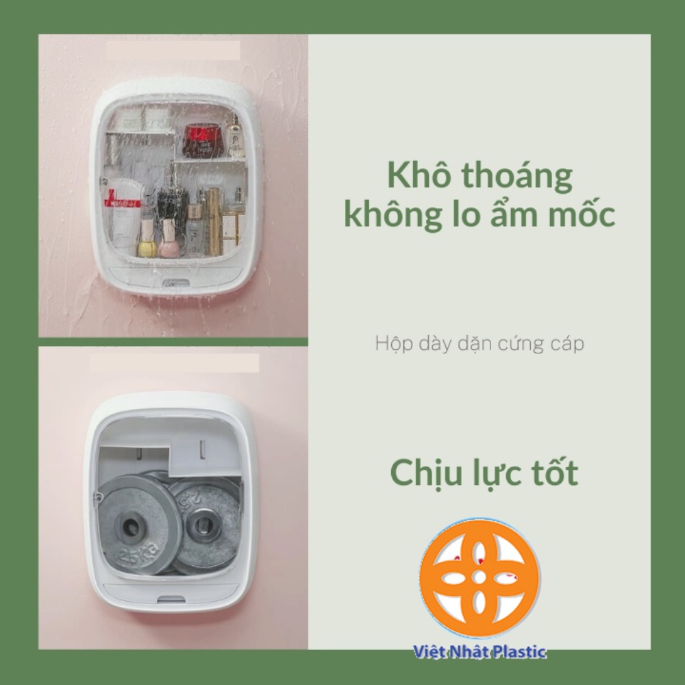 Tủ dán tường hokori đựng đồ mỹ phẩm, tủ thuốc dán tường, có nắp chống nước 3635