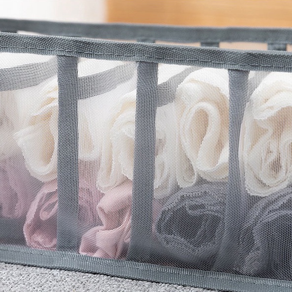 Túi Vải Lưới Đựng Quần Áo, Đồ Lót, Phụ Kiện Chia Ngăn Xếp Gọn