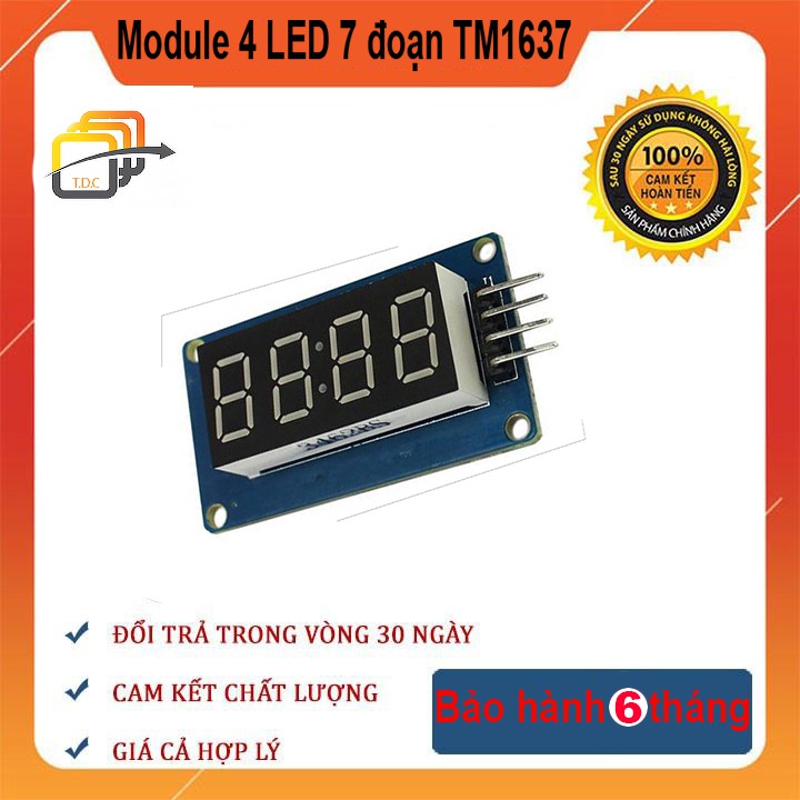 Module màn hình 4 LED 7 đoạn TM1637-Tự học Arduino