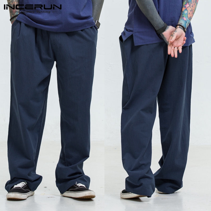 INCERUN Mens Casual Linen Oversize Vintage Yoga Pants | BigBuy360 - bigbuy360.vn