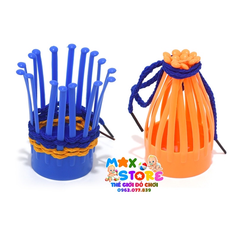 Bộ Đồ Chơi Rèn Luyện Kỹ Năng Đan Rổ - Bộ 8 Rổ Nhựa Kèm 32 Dây Đan