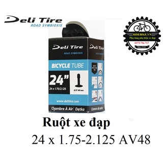 Săm ruột xe đạp deli tire 24x1.75-2.125 48mm van mỹ - van xe máy