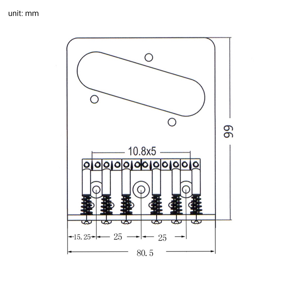 Cầu Đàn Cố Định 6 Dây Màu Bạc Thay Thế Cho Đàn Guitar Điện