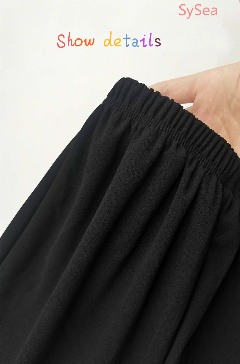 Plus Size Women's Summer Casual Loose Black Wide-leg Pants | BigBuy360 - bigbuy360.vn