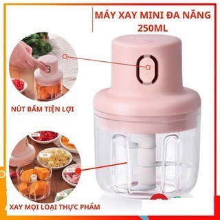 Máy Xay Thịt Cầm Tay Mini Sạc Điện 250ml – Máy Xay Tỏi Ớt, Củ Quả Đa Năng, Có Cổng Sạc Usb