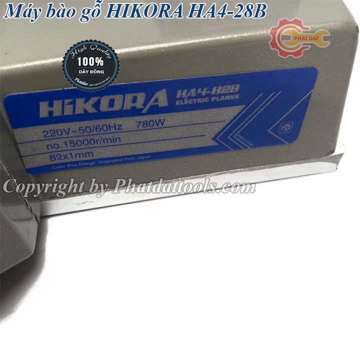 Máy bào gỗ HIKORA HA4-28B-Khung vỏ máy bằng nhôm đúc-Hộp đựng sắt-Công suất 780W-Bảo hành 6  tháng