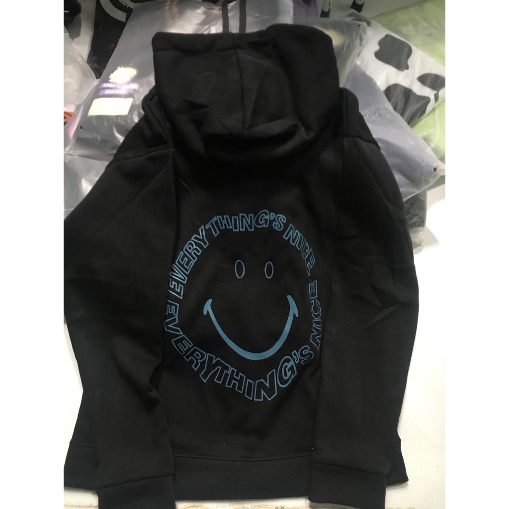 Áo Hoodie Zip - Áo Khoác Nỉ Bông Unisex Nam Nữ in SMILE Hàn Quốc HOT TREND Ulzzang NUPAKAKCHI