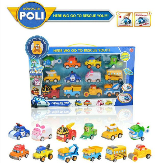 🚗🚗BỘ 12 XE TRỚN ROBOCAR POLI