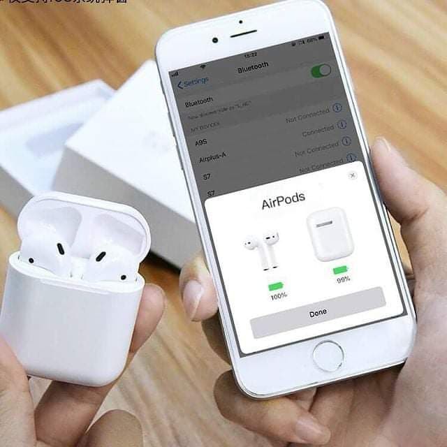 Tai Nghe Iphone Bluetooth Airpods 2   Nhập bản quốc tế, Tai nghe không dây định vị đổi tên, bản âm chuẩn 9/10