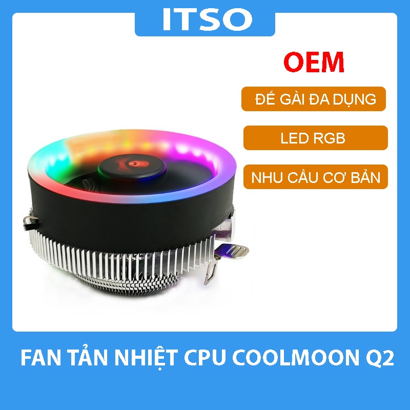 Fan tản nhiệt CPU COOLMOON Q2 Led RGB