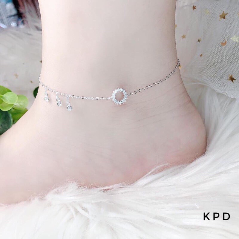 Lắc chân nữ huyền thoại biển xanh bạc ta chuẩn sáng đẹp LINH MIU SILVER