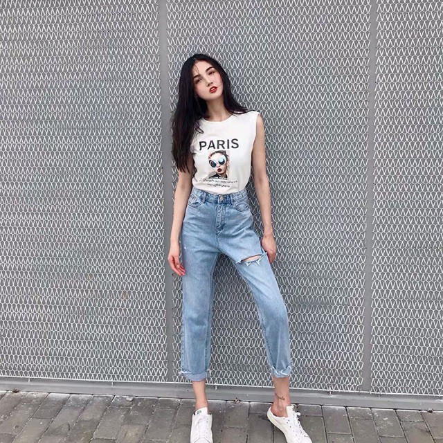 (Order-ảnh thật) Quần jeans kẻ sọc sau, rách trước rách sau, gấu rách siêu chất, độc, lạ, cá tính