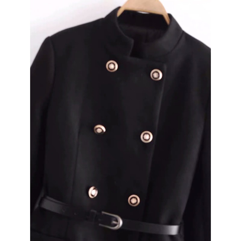 Áo khoác khuy cúc kèm belt