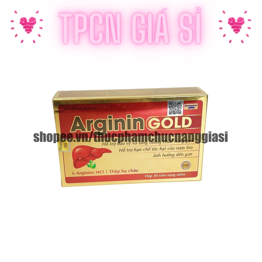 Bổ gan ARGININ GOLD bảo vệ gan , làm mát gan , giải độc gan , hạ men gan- HỘP 30 viên