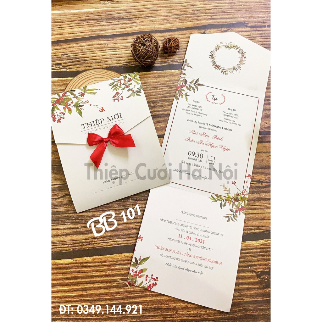 THIỆP CƯỚI ĐẸP - THIỆP CƯỚI GẬP BA  - THIỆP CƯỚI HÀ NỘI - ĐÃ BAO GỒM IN NỘI DUNG