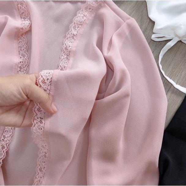 Áo croptop voan tay dài 😻 áo cadigan voan mỏng phong cách hàn quốc (kèm ảnh thât) mẫu 7 *