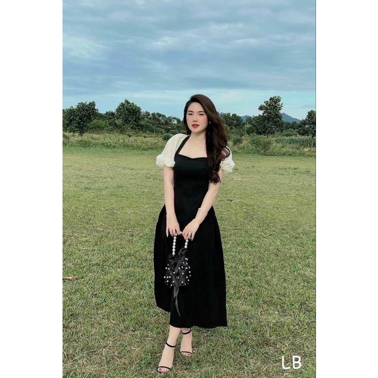 Đầm midi phối tay voan RICO DRESS
