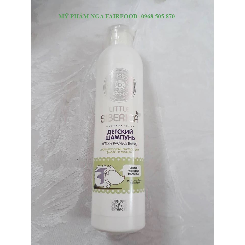 (ECOCERT )Dầu gội Little Natura Siberica cho bé chiết xuất hữu cơ hoa vi ô lét cho tóc suôn mượt dành cho bé