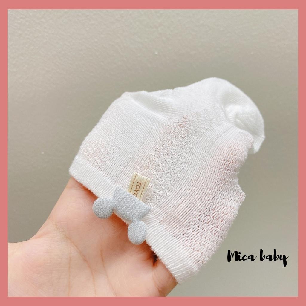 Tất lưới cao cổ gắn hình dễ thương mềm mại thoáng khí cho bé T28 Mica baby