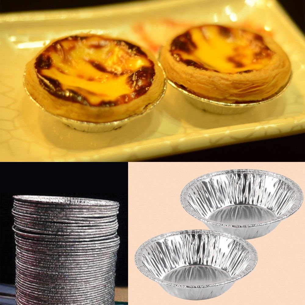 Set 20 Khuôn Lá Nhôm Tròn Dùng Một Lần Làm Bánh Trứng Cupcake Muffin