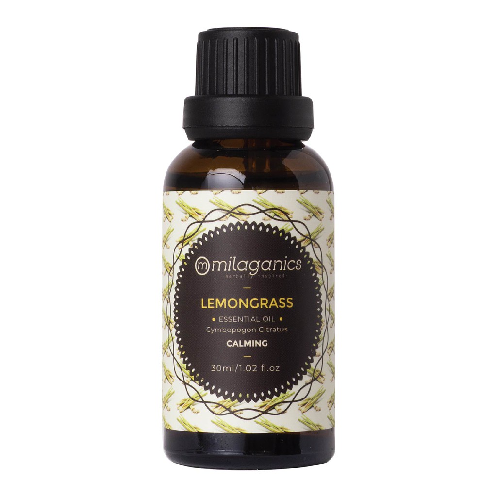 Tinh Dầu Sả Chanh Nguyên Chất Xông Phòng Đuổi Muỗi, Côn Trùng, Kháng Khuẩn MILAGANICS 30ml (Chai)