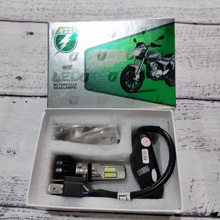 Đèn led pha trước chân H4  6 tim led tặng kèm pát gắn nhiều dòng xe như wave rs , exciter ,sirius ... Ánh sáng trắng