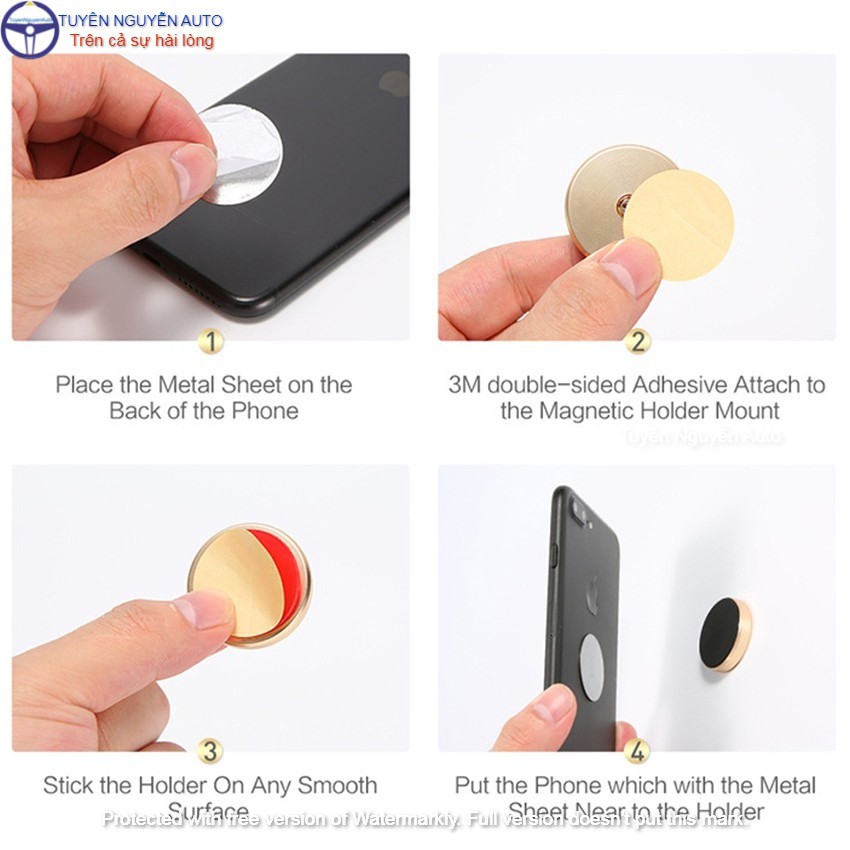 Miếng kim loại FLOVEME dán mặt lưng điện thoại dùng cho đế hít giá đỡ nam châm từ tính trên ô tô xe hơi size 35mm
