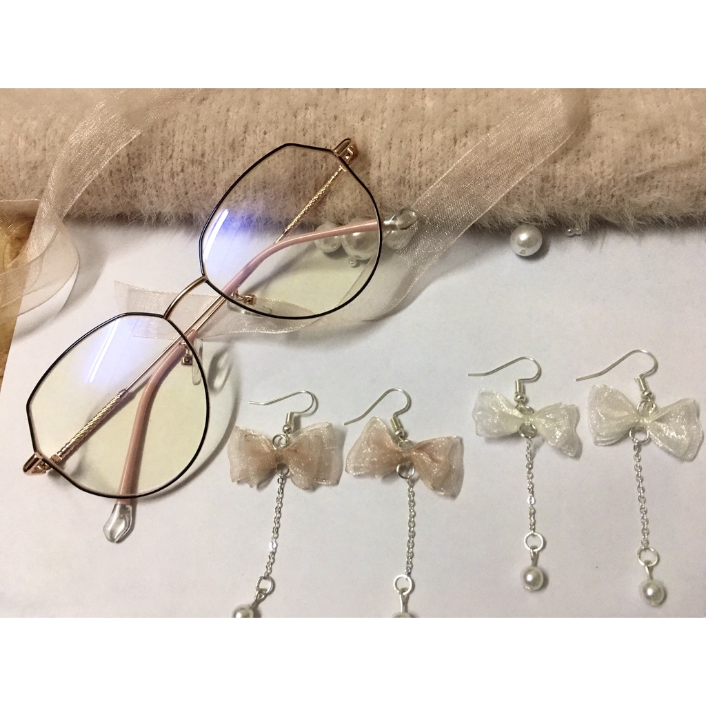 Bông tai dài nơ bánh bèo Mã TN11