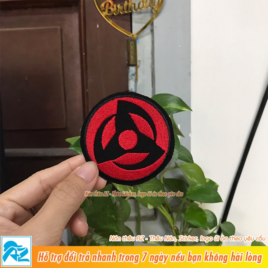 Sticker Patch vải ủi nhiệt thêu hình logo naruto uchiha itachi sasuke akatsuki S192